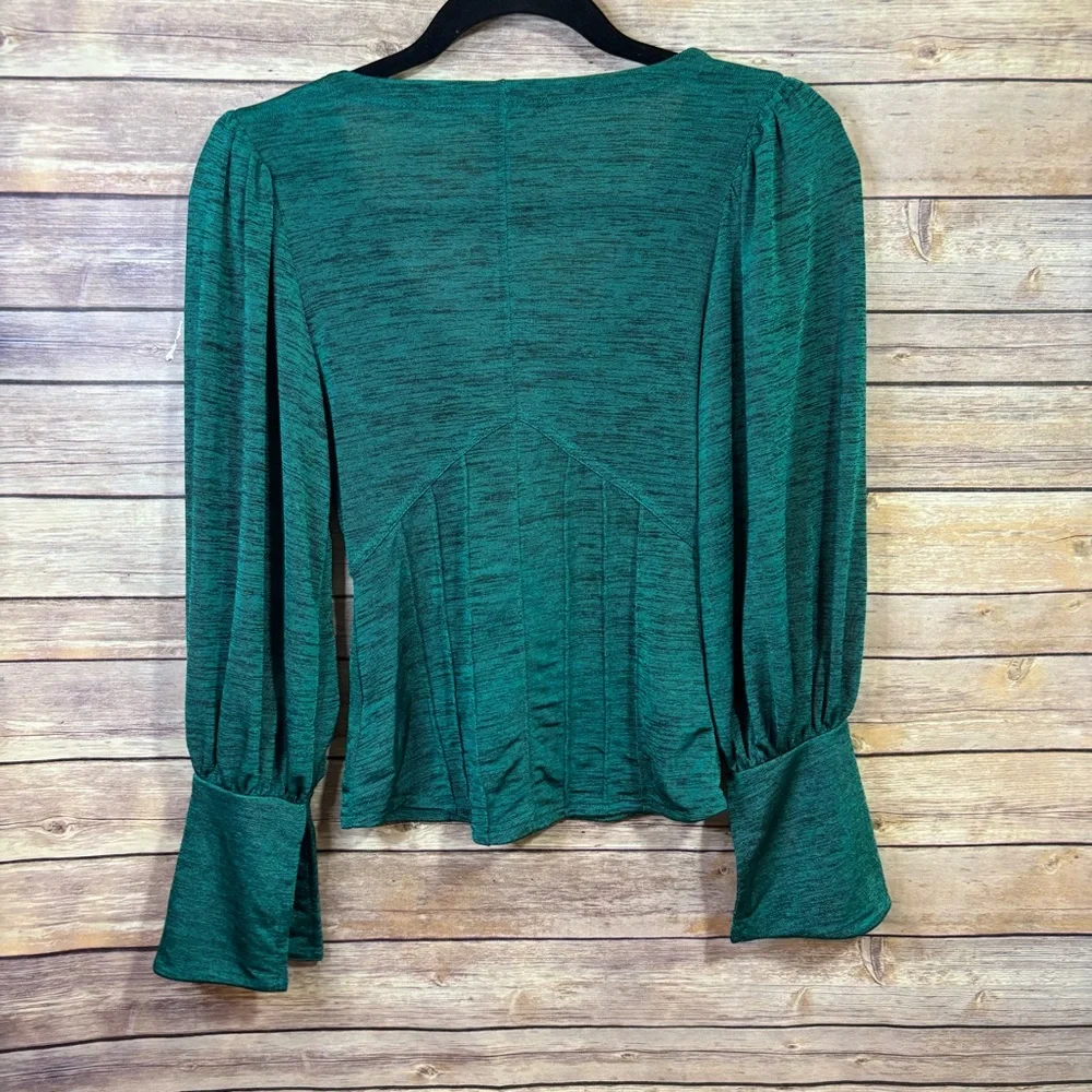 Free People Killer Queen Top Size XS Heathered Emerald Green